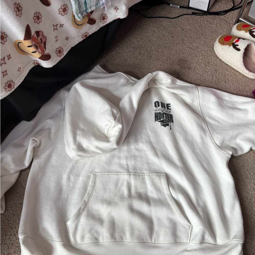 White Hoodie with Graphic Print